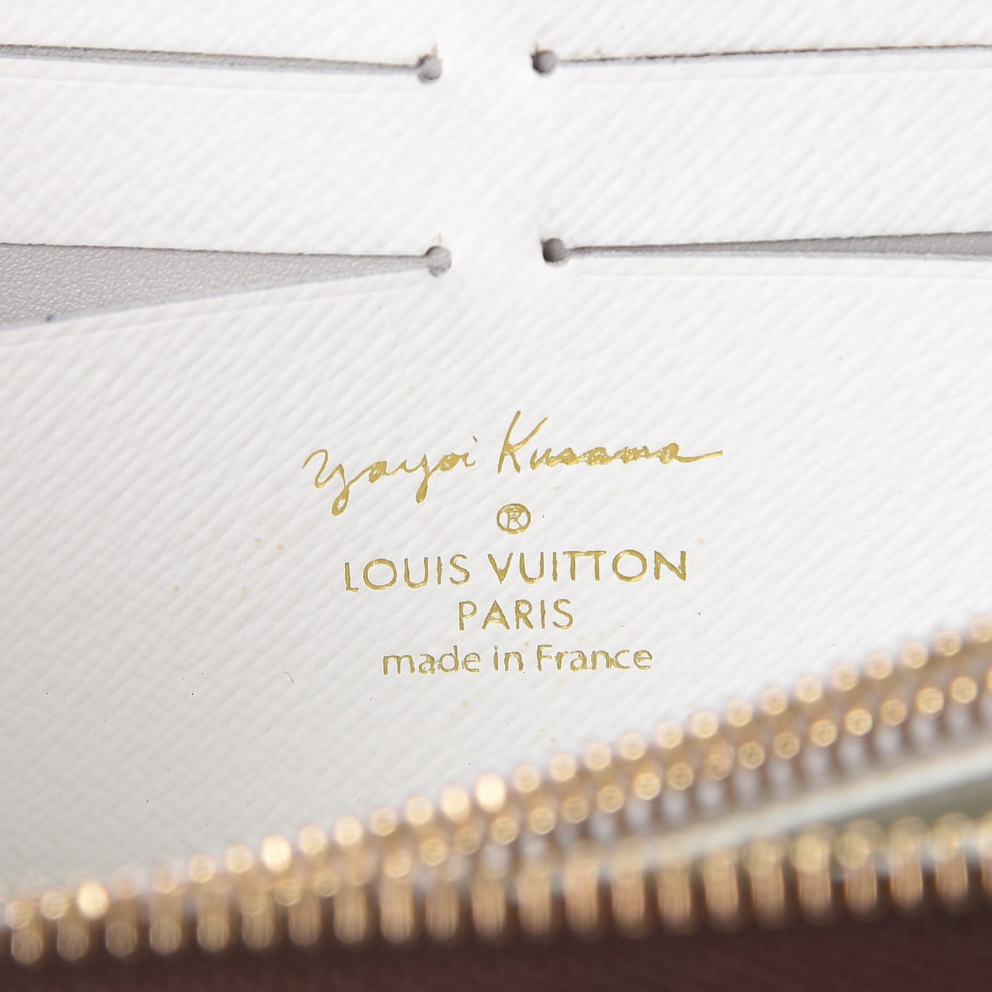 Monogram Kusama Pumpkin Dots Zippy Wallet White