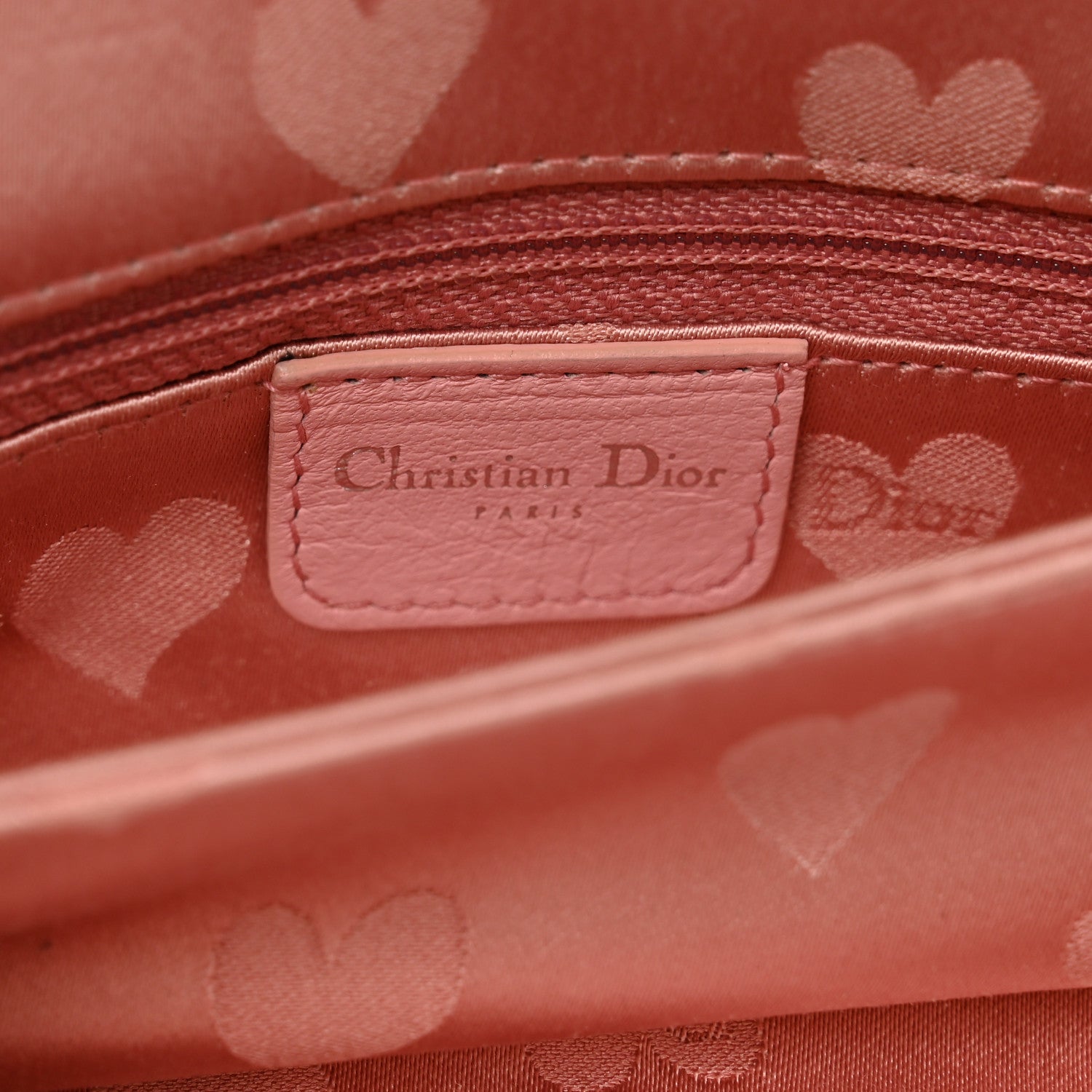 Christian Dior Satin Patent Heart D Trick Clutch Pink Black 6 of 10
