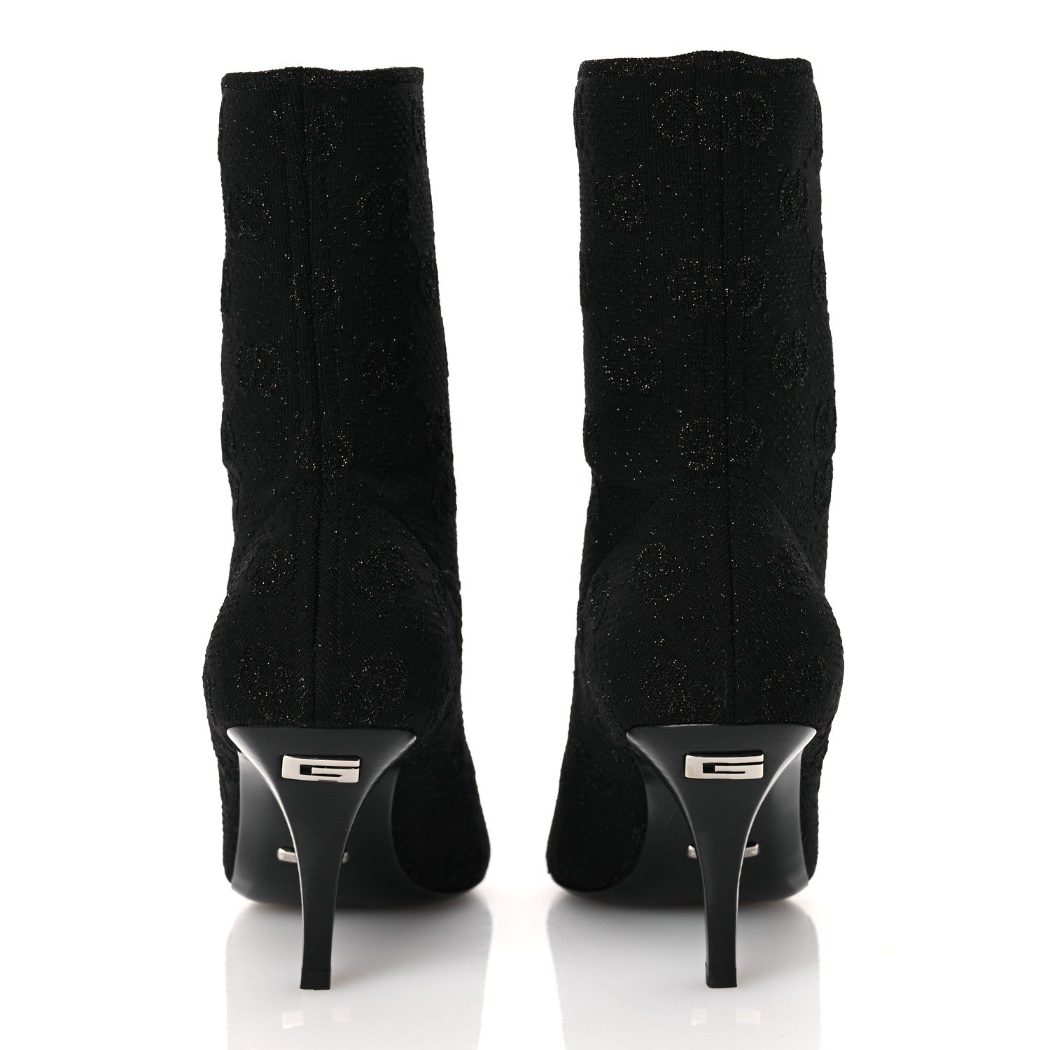 Gucci Technical Jersey Knit GG Monogram Square G 75mm Ankle Boots 39 Black Gray 6 of 10