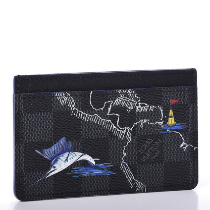 Louis Vuitton Damier Graphite World Map Porte Cartes Simple 2 of 7