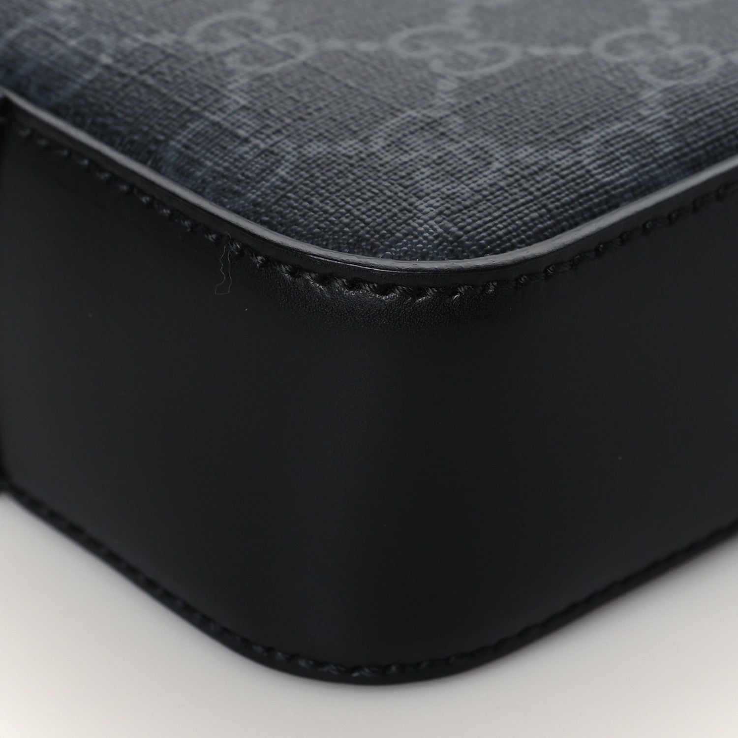 Gucci GG Supreme Monogram Appia Calfskin Web Small Camera Messenger Bag Black Grey 10 of 10