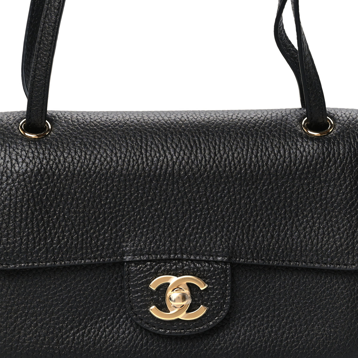 Grained Calfskin Mini Souplissimo Maxi Flap Black