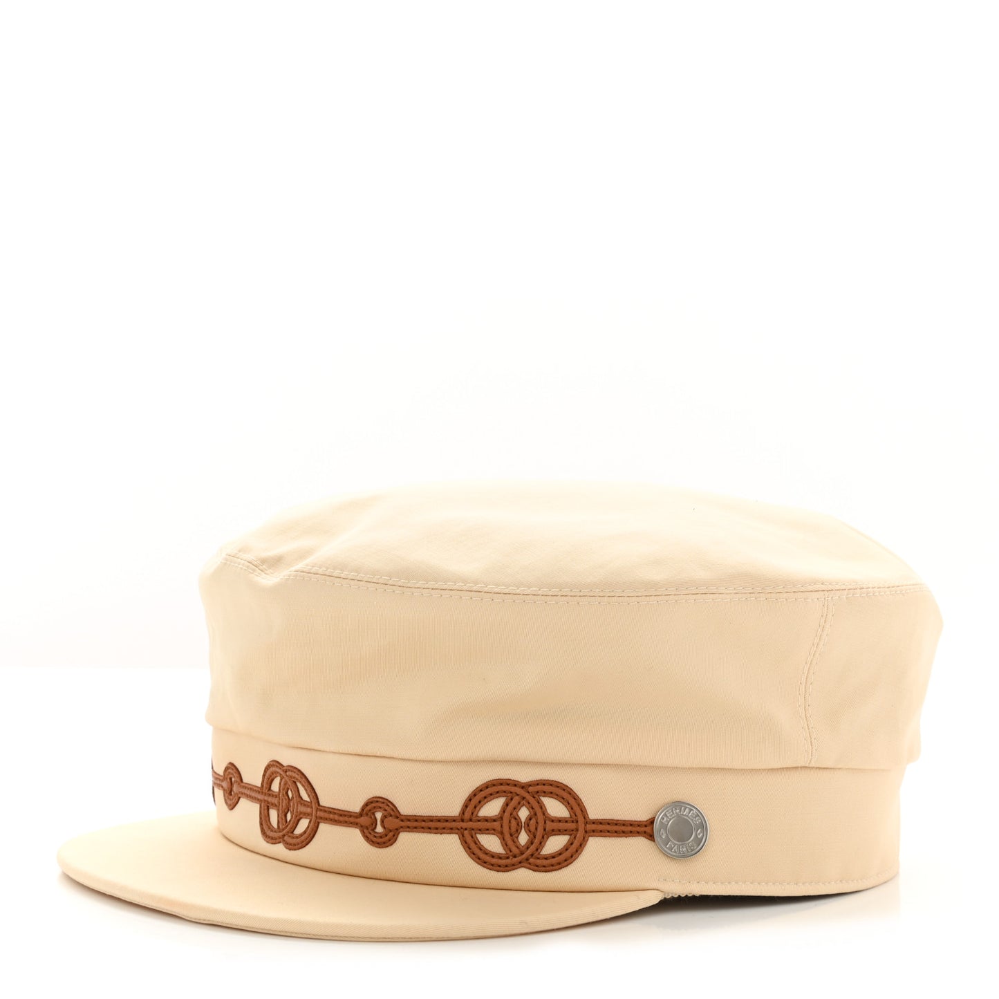 Double Linen Twill Casquette Cabourg Cliquetis Cap 57 White Creme