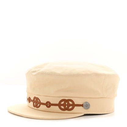 Hermes Double Linen Twill Casquette Cabourg Cliquetis Cap 57 White Creme 1 of 8