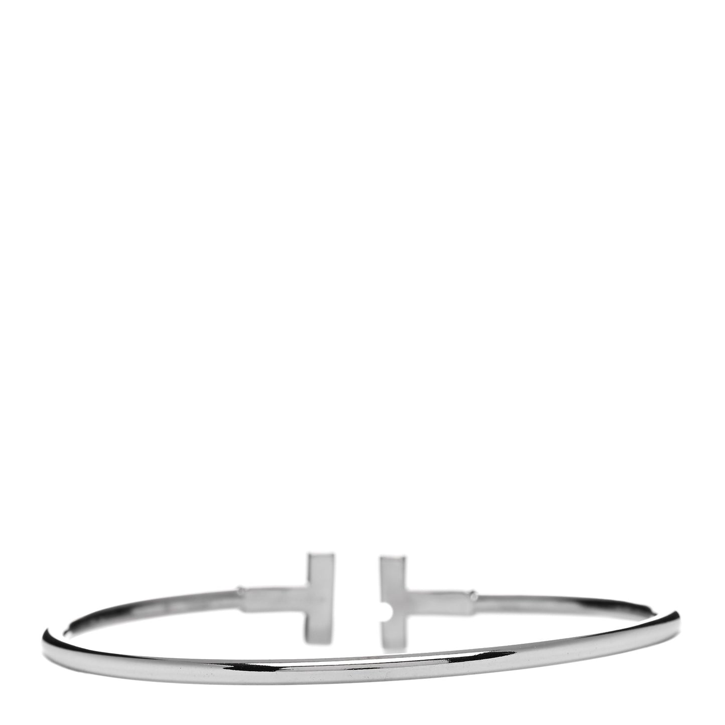 18K White Gold Diamond T Wire Bracelet