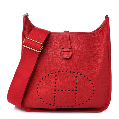 Hermes Taurillon Clemence Evelyne III PM Rouge Tomate 1 of 8