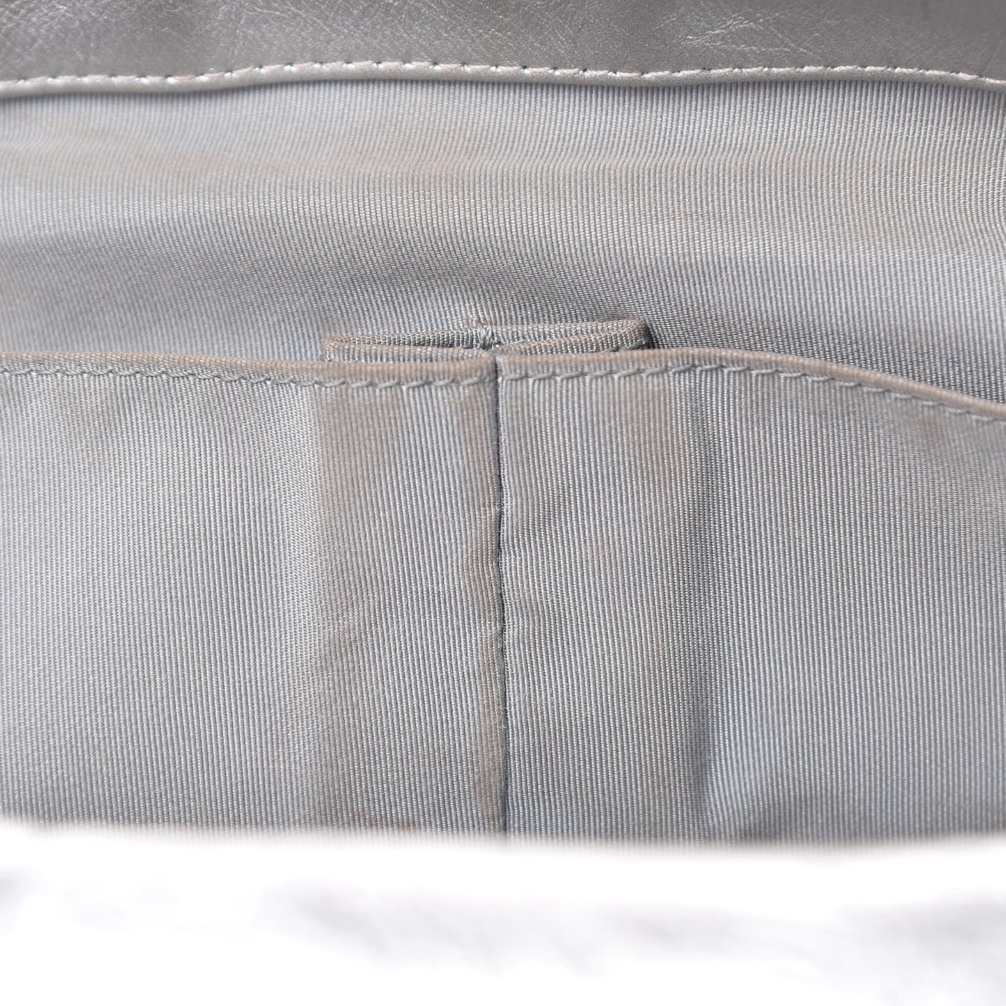 Metallic Crumpled Calfskin Big Bang Flap Bag Silver