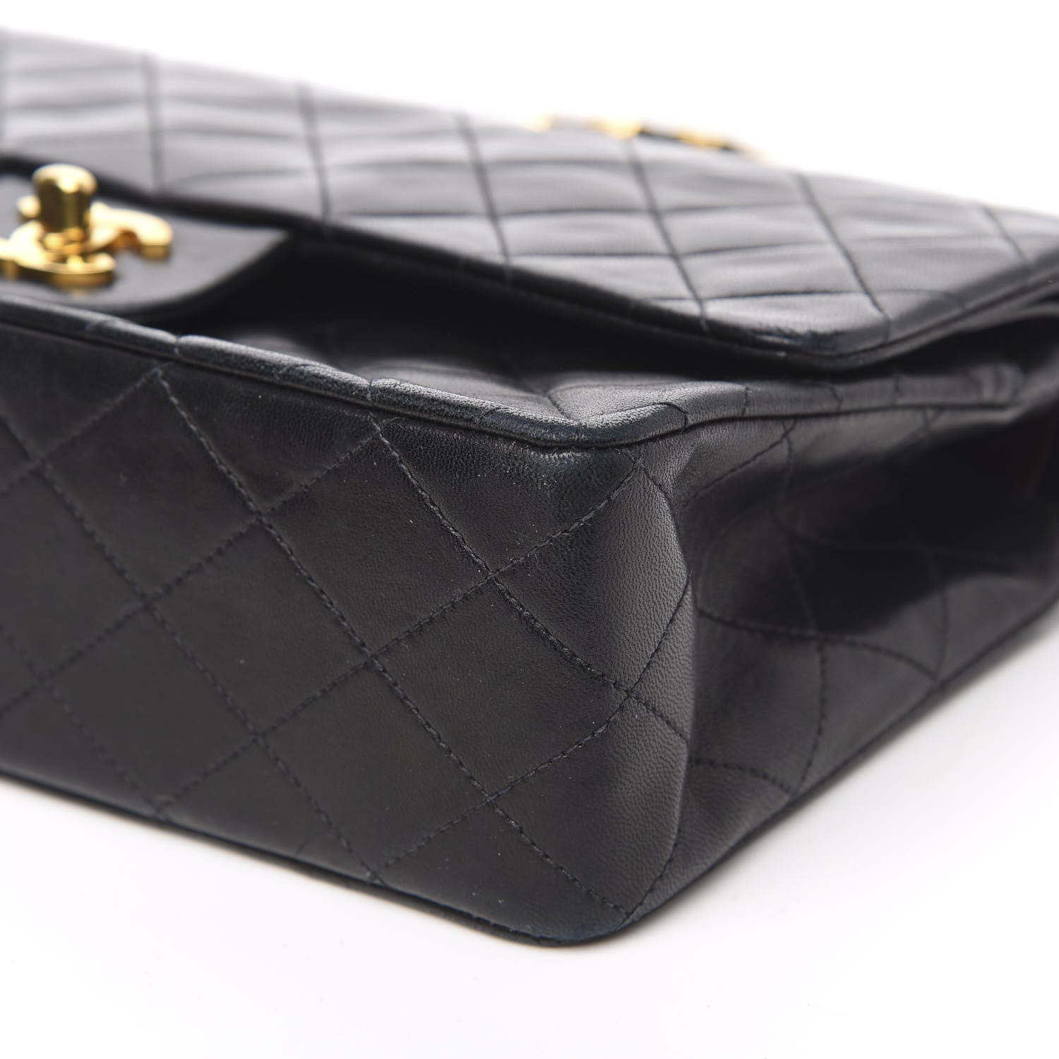 Chanel Lambskin Quilted Medium Double Flap Black 10 of 17