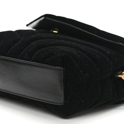 Saint Laurent Velvet Y Quilted Monogram Toy Loulou Chain Satchel French Black 11 of 12