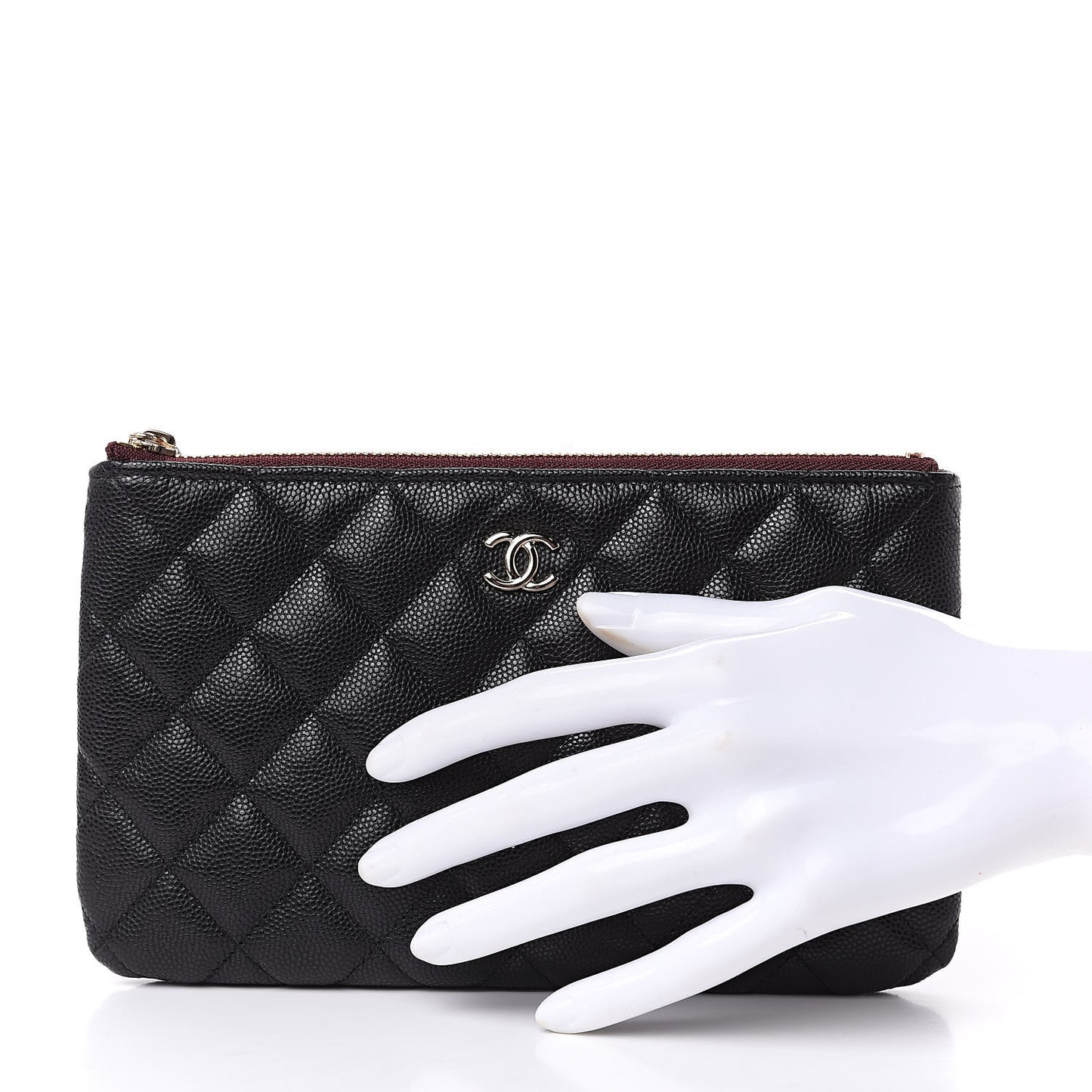 Caviar Quilted Cosmetic Case Black