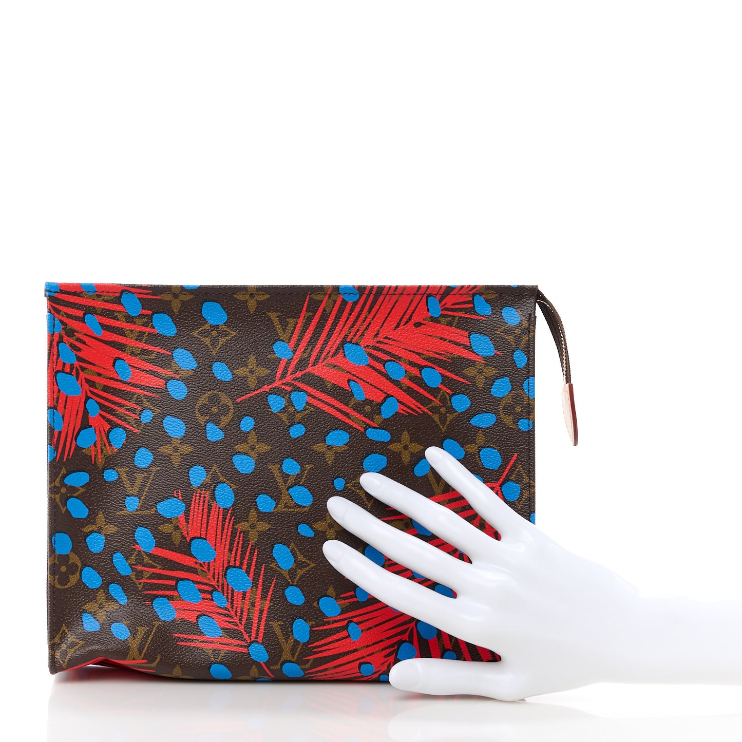 Monogram Jungle Dots Toiletry Pouch 26 Coquelicot Denim