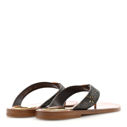 Louis Vuitton Monogram Sunny Flat Thong Sandals 37 Brown 4 of 7