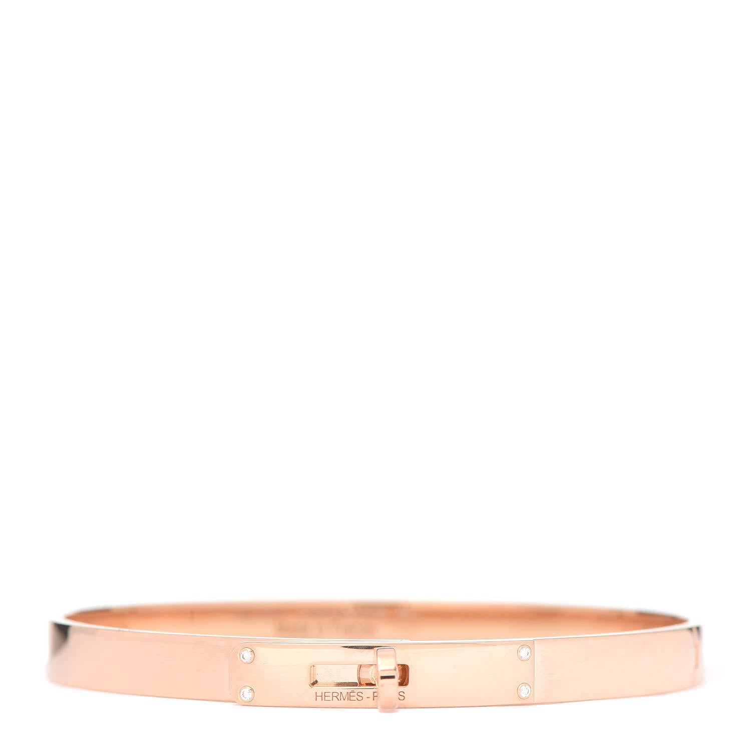 Hermes 18K Rose Gold Diamond PM Kelly Bracelet SH 1 of 6