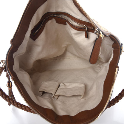Gucci Monogram Cellarius Calfskin Large Bella Hobo Beige Ebony Cuir 7 of 9