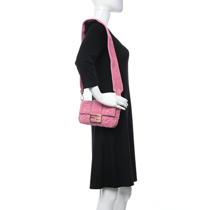 Fendi Terry Cloth Vitello Century Matte FF 1974 Embossed Belt Baguette Lollypop 2 of 10
