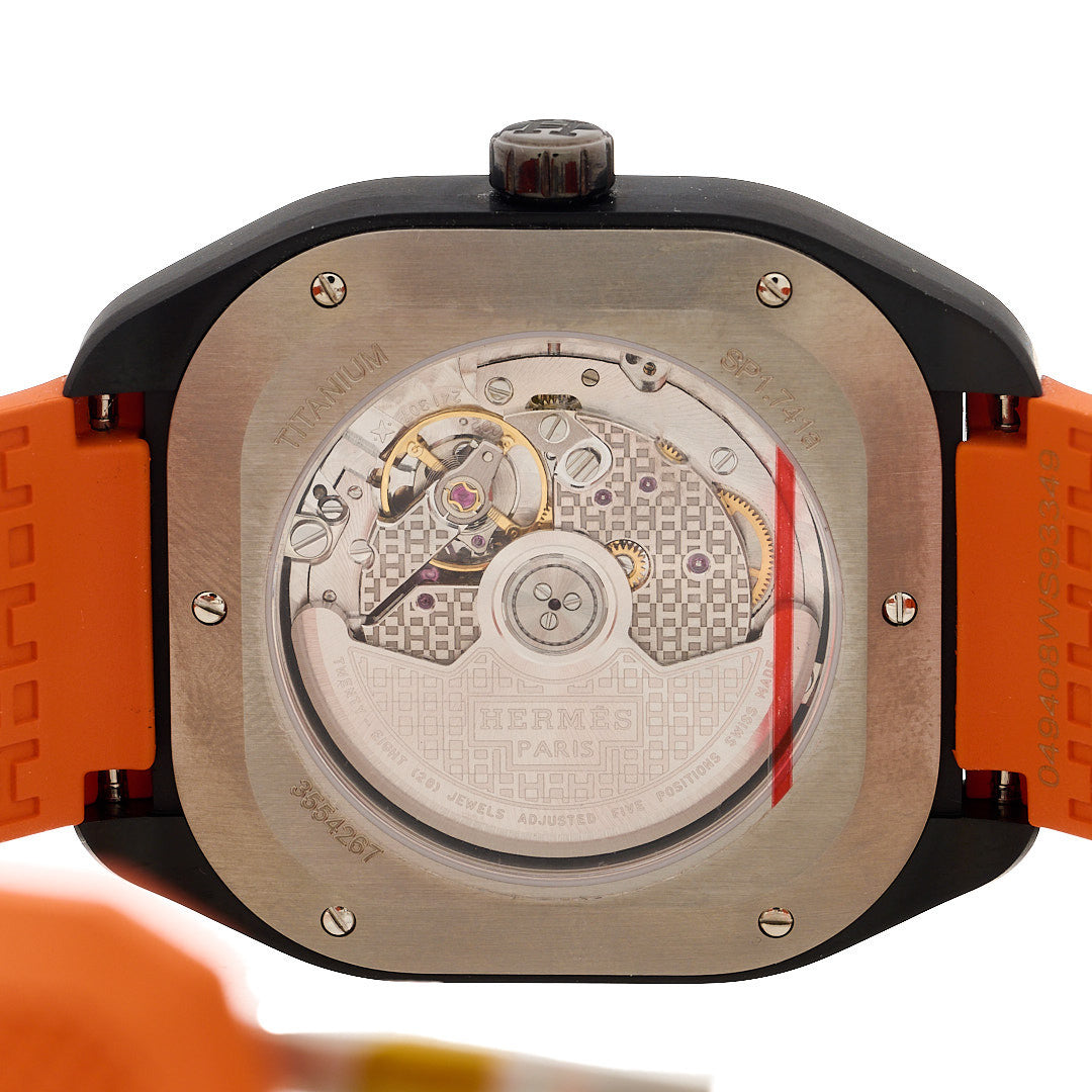 DLC Coated Titanium Rubber 39mm H08 Automatic Watch Orange