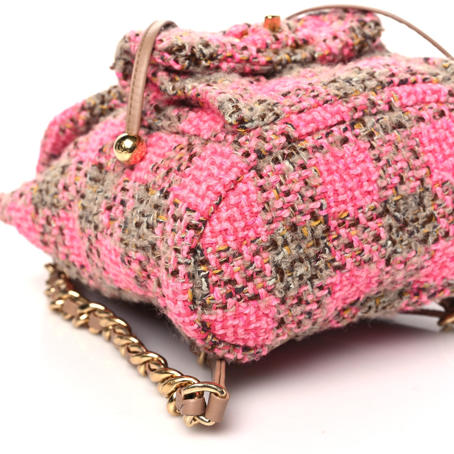 Chanel Wool Tweed Elegant Backpack Pink Brown 9 of 10