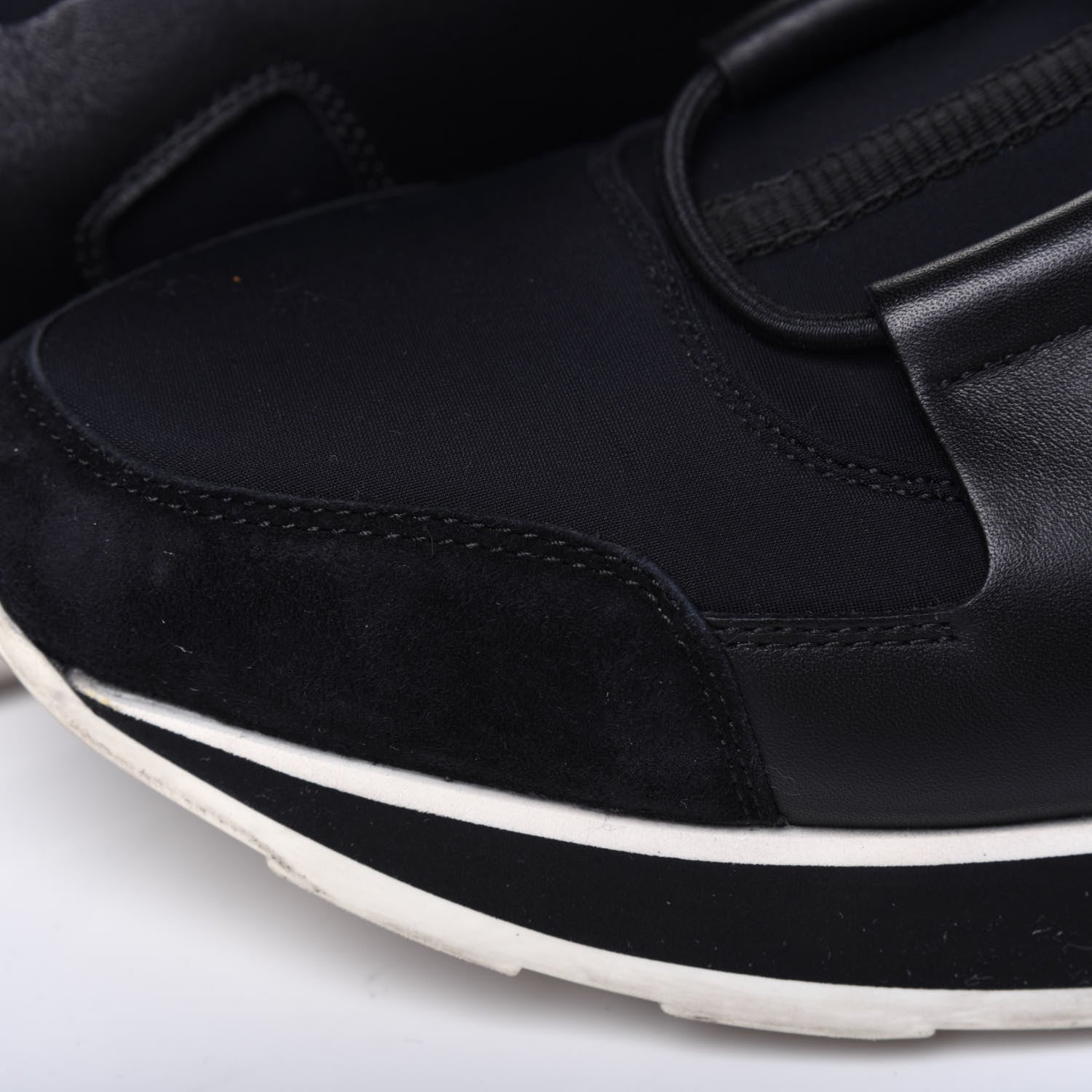 Hermes Technical Canvas Calfskin Goatskin Womens Player Sneakers 38 Marine Black 12 of 13