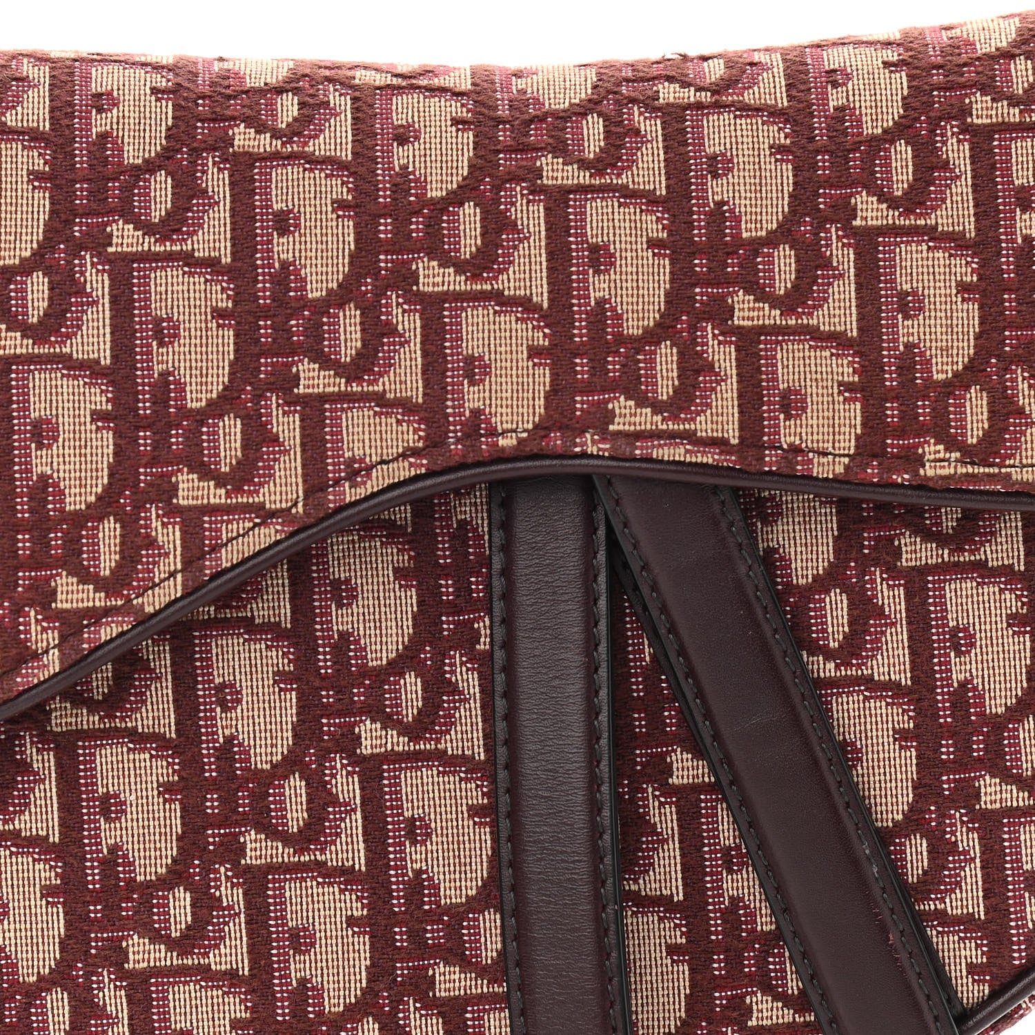 Christian Dior Oblique Saddle Bag Burgundy 7 of 10