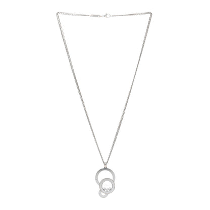 Chopard 18K White Gold 3 Diamond Happy Bubbles Pendant Necklace 3 of 4