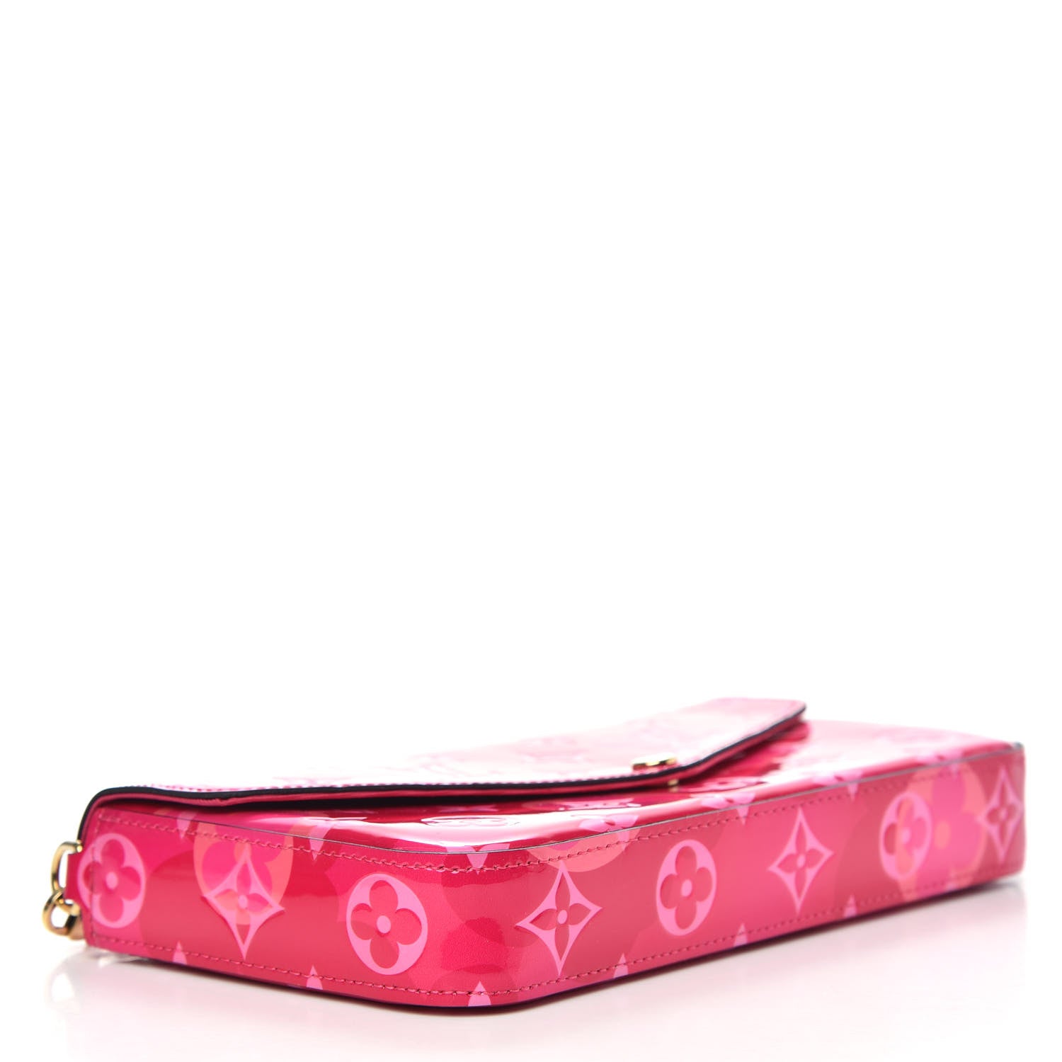 Louis Vuitton Vernis Valentine Pochette Felicie Chain Wallet Fuchsia 5 of 10