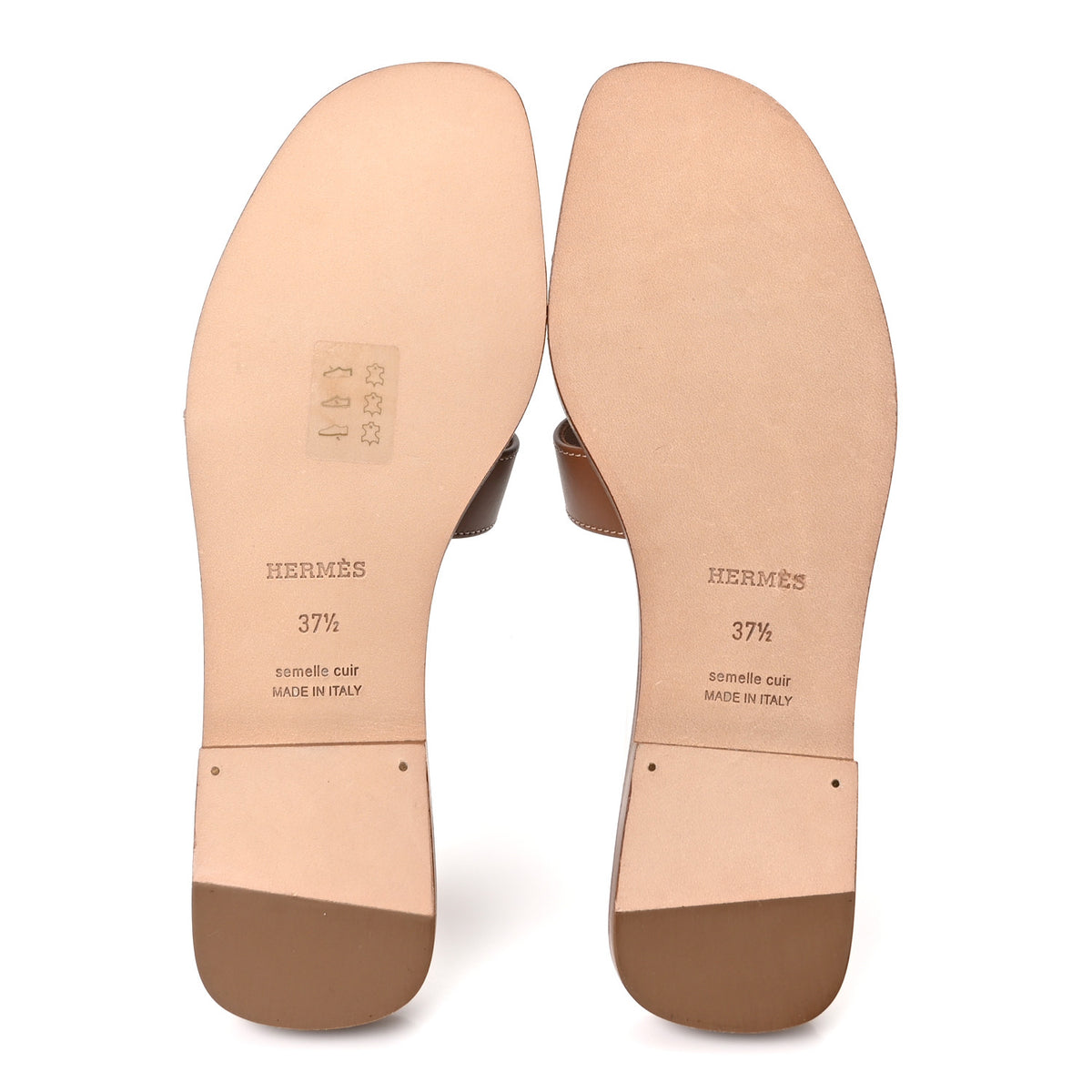 Hermes Box Calfskin Oran Sandals 37.5 Gold 6 of 10