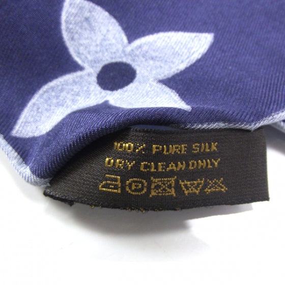 Louis Vuitton Silk Carre Monographic Scarf Navy 5 of 6