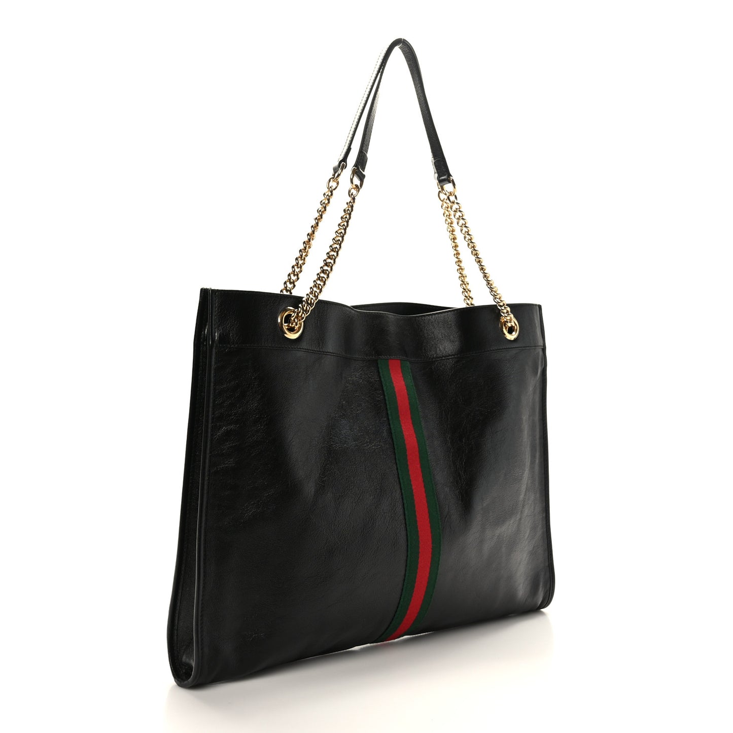 Calfskin Large Rajah Chain Tote Black