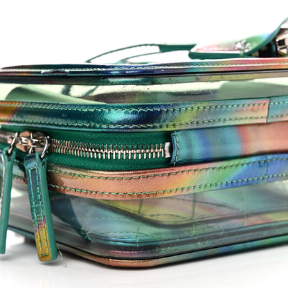 Chanel PVC Patent Calfskin Patent Lambskin Small CC Vanity Case Green 9 of 10