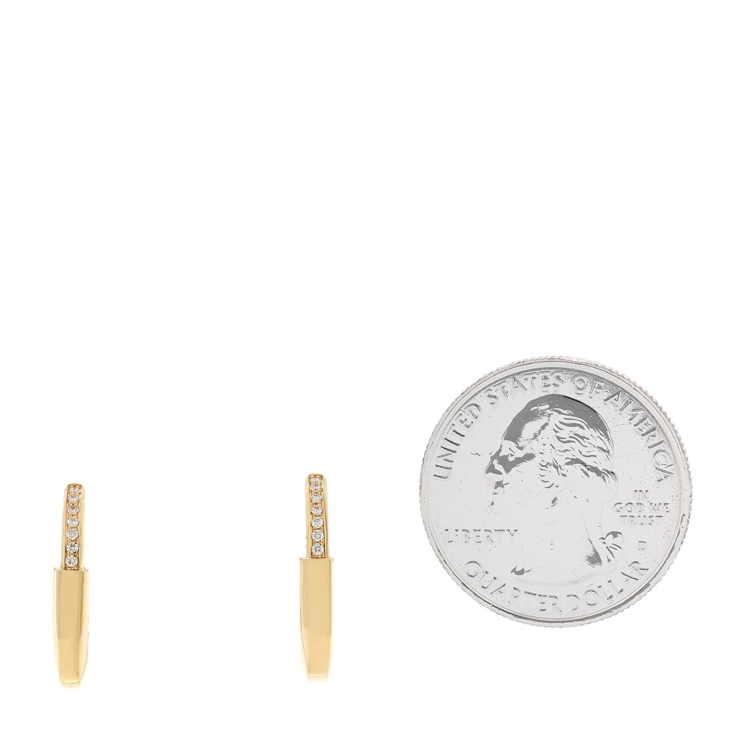 18K Yellow Gold Diamond Small Lock Earrings