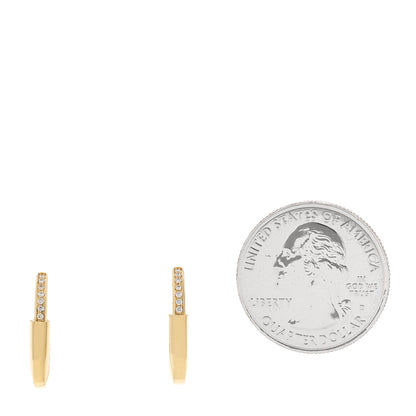 Tiffany 18K Yellow Gold Diamond Small Lock Earrings 2 of 5