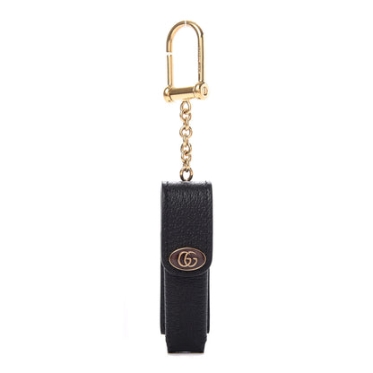 Gucci Textured Calfskin Enamel Single Porte Rouges Keychain Black 1 of 4