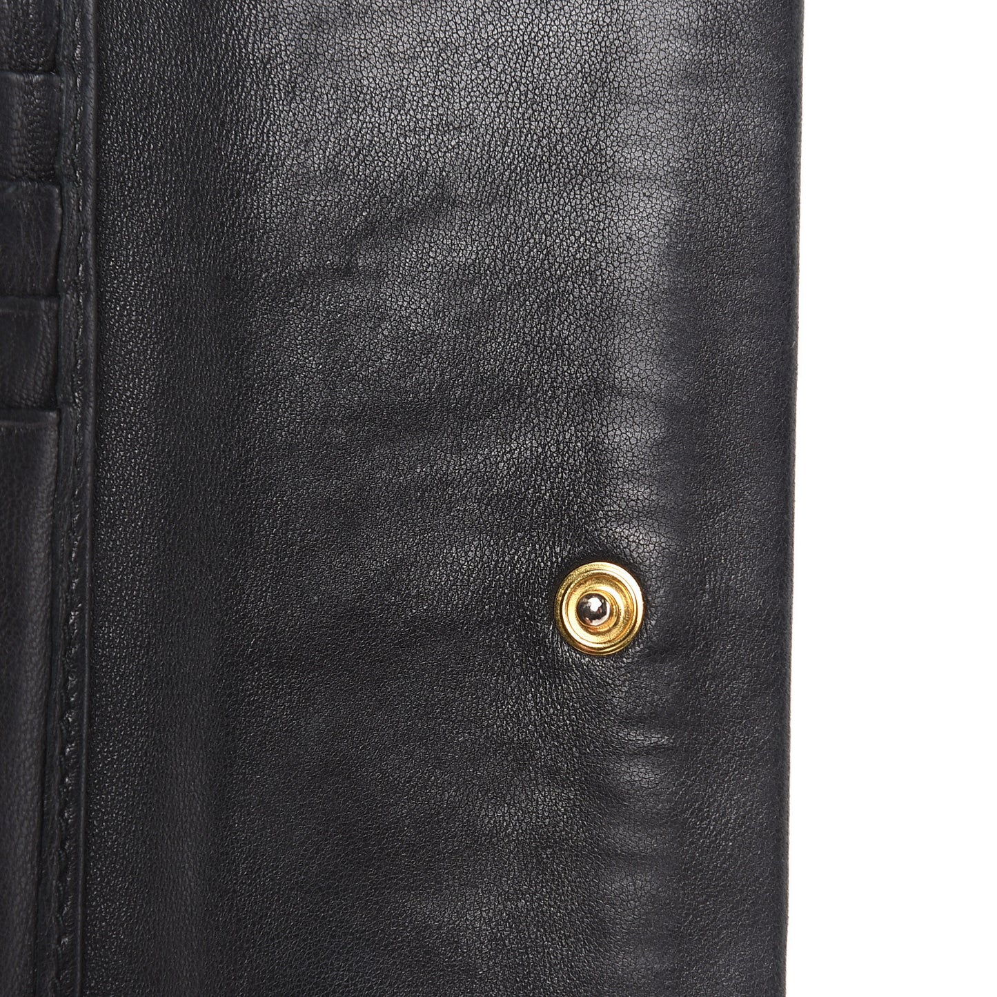 Nappa Matelasse Tri-Fold Flap Wallet Black