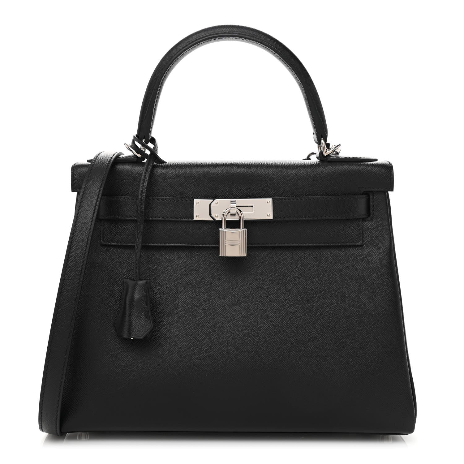 Hermes Madame Calfskin Kelly Retourne 28 Black 1 of 11