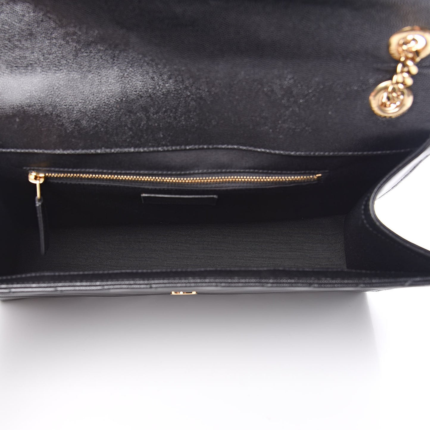 Grain De Poudre Matelasse Chevron Large Monogram Satchel Black