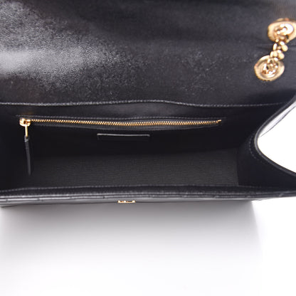 Saint Laurent Grain De Poudre Matelasse Chevron Large Monogram Satchel Black 5 of 9
