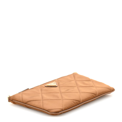 Prada Re-Nylon Tessuto Impuntu Quilted Re-Edition 1995 Chaine Pouch Brandy 4 of 12