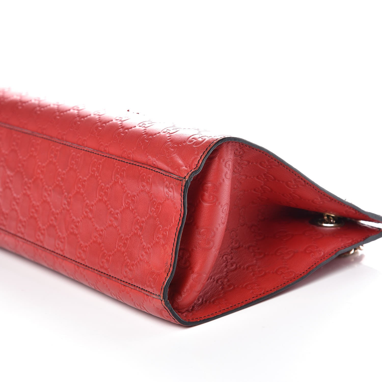 Gucci Guccissima Large Emily Chain Shoulder Bag Red 9 of 20