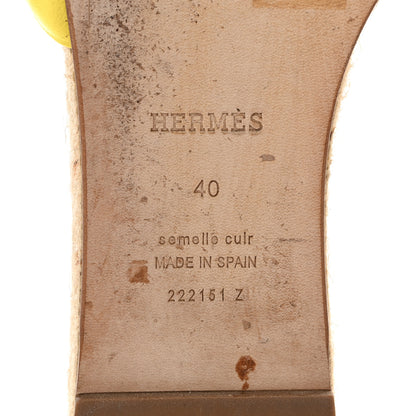 Hermes Nappa Famosa Espadrille Sandals 40 Jaune Curcuma 7 of 9