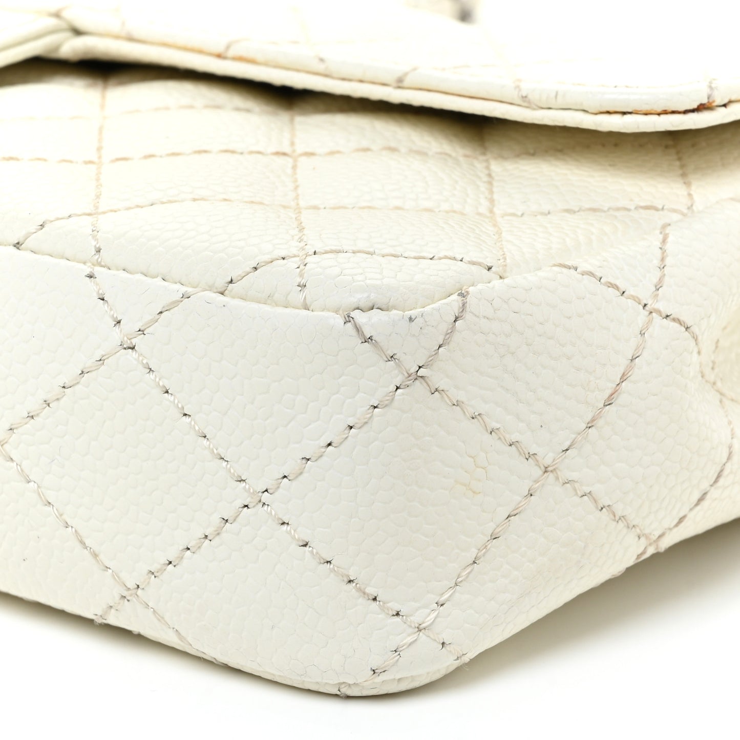 Caviar Quilted East West Flap White