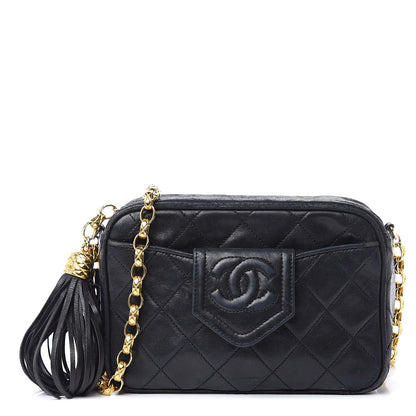 Chanel Lambskin Quilted Tassel Camera Case Black 1 of 17