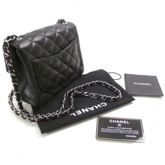Caviar Quilted Mini Flap Black