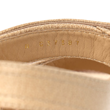 Chanel Goatskin CC Turnlock Sandals 37.5 Beige 8 of 9