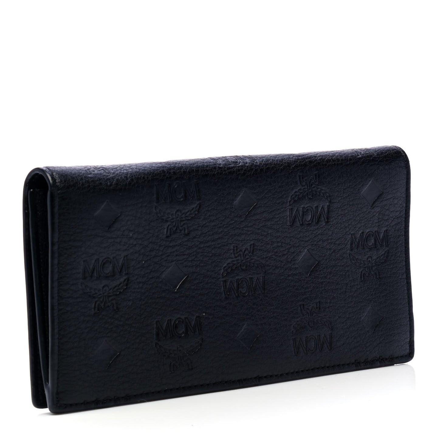 Calfskin Ottomar Large Klara Two Fold Wallet Black