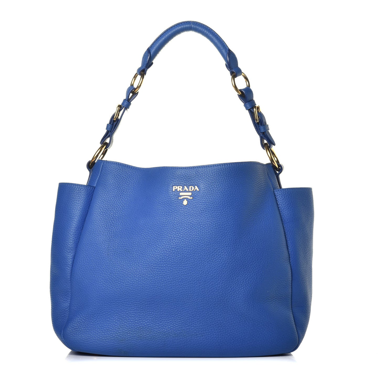 Vitello Daino Side Pocket Hobo Azzurro