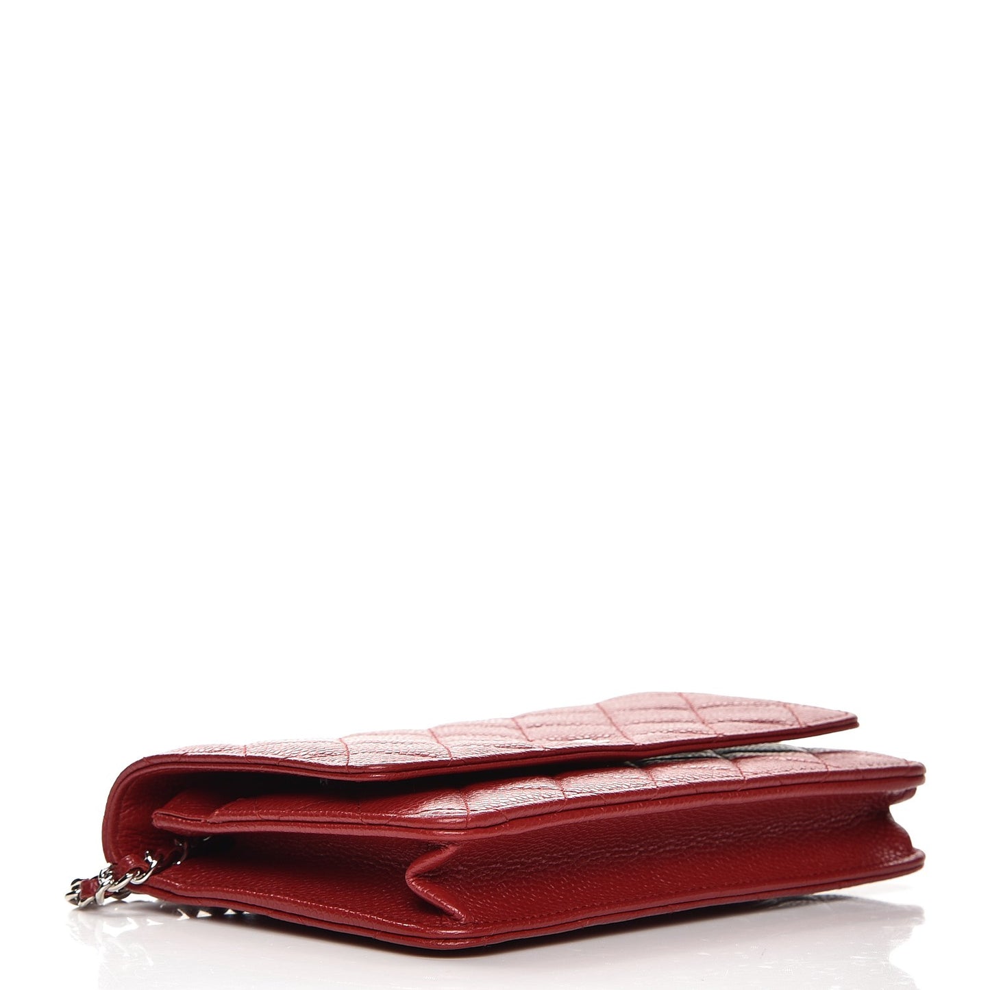 Caviar Quilted Wallet on Chain WOC Red