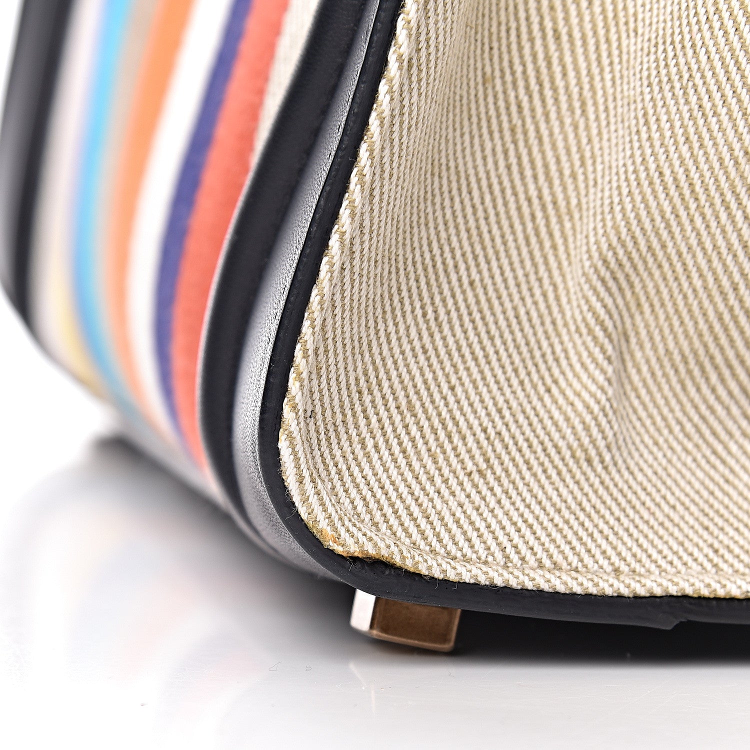 Celine Smooth Calfskin Striped Canvas Micro Luggage Multicolor 12 of 16