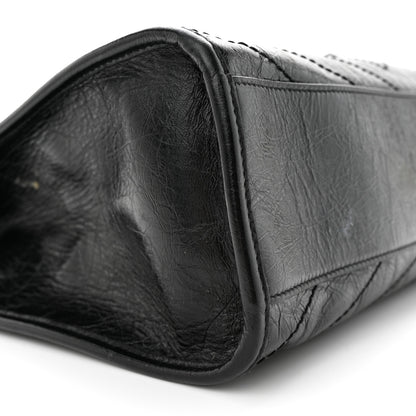 Saint Laurent Crinkled Calfskin Matelasse Monogram Medium Niki Shopper Tote Black 9 of 14