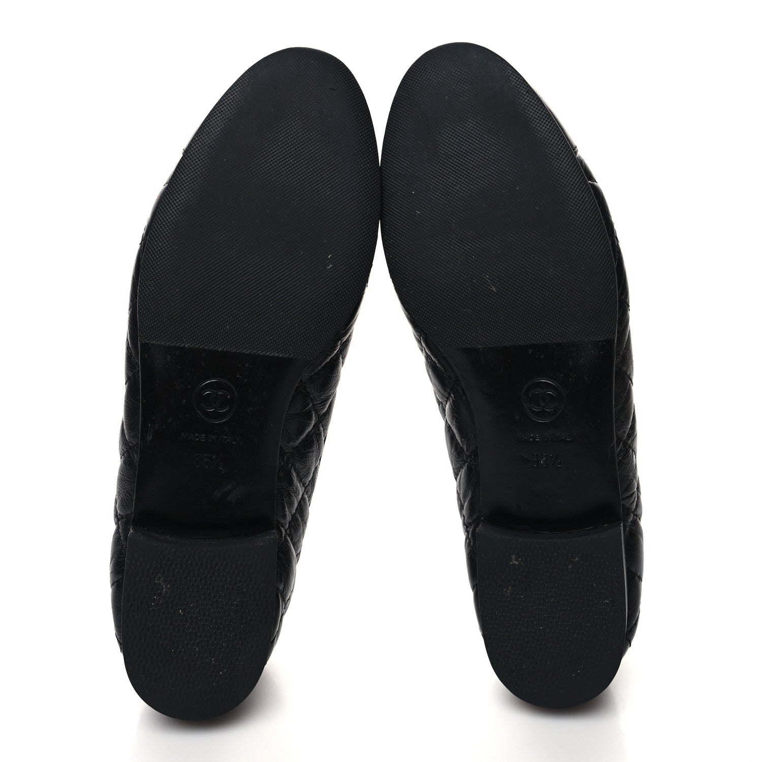 Chanel Aged Calfskin Quilted Cap Toe Ballerina Flats 35.5 Black 5 of 9