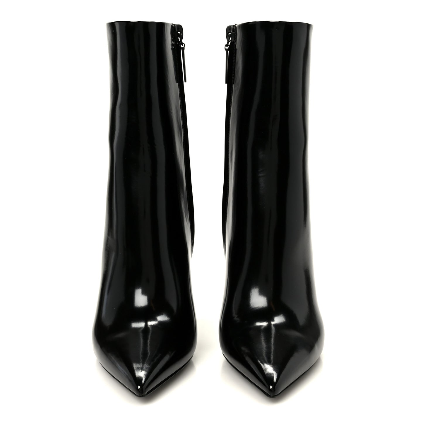 Glazed Calfskin Opyum 110 Ankle Boots 36 Black